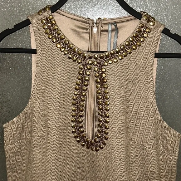 By Anthropologie beaded keyhole sleeveless minidress - Picture 12 of 15